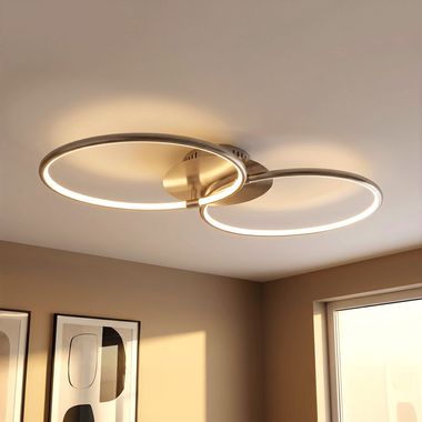 LED Deckenleuchte, 2 Ringe oval, L 70 cm