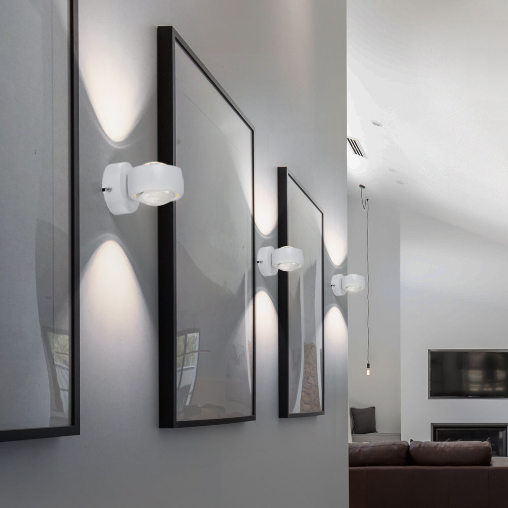 Luxus LED Wand Leuchte Up Down Wohnzimmer Kugel Energie Spar Strahler Glas klar 