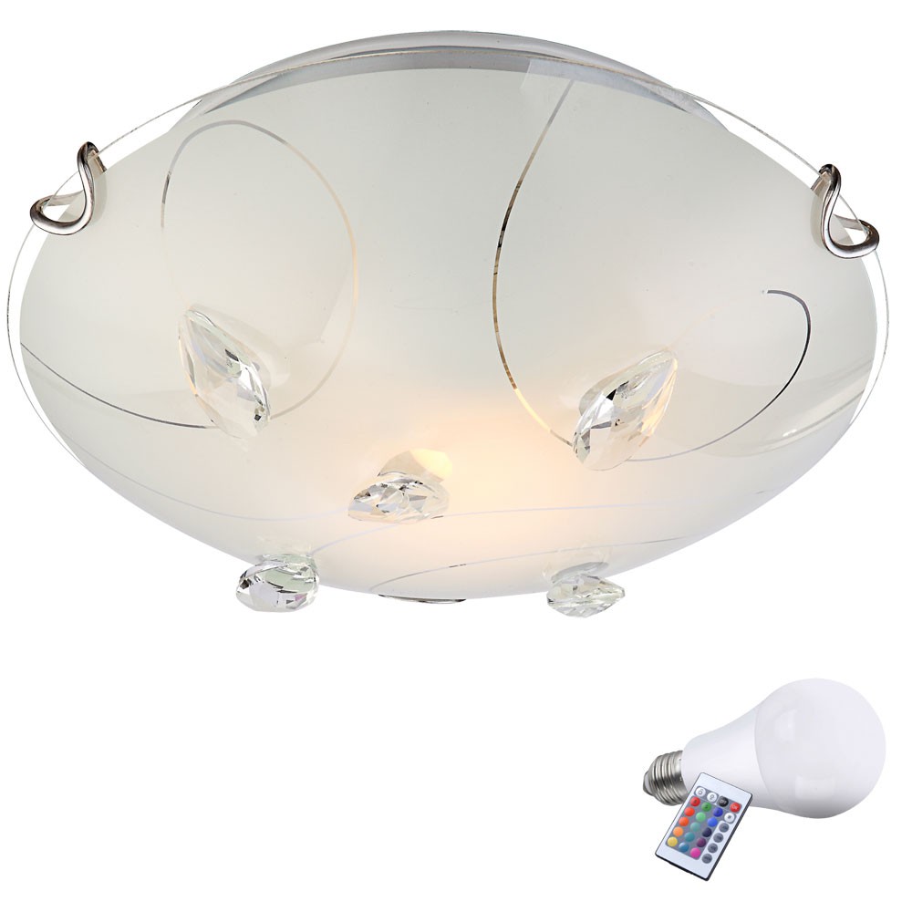Farbwechsler LED RGB Decken Kristall Muster Leuchte FFERNBEDIENUNG Lampe Dimmbar