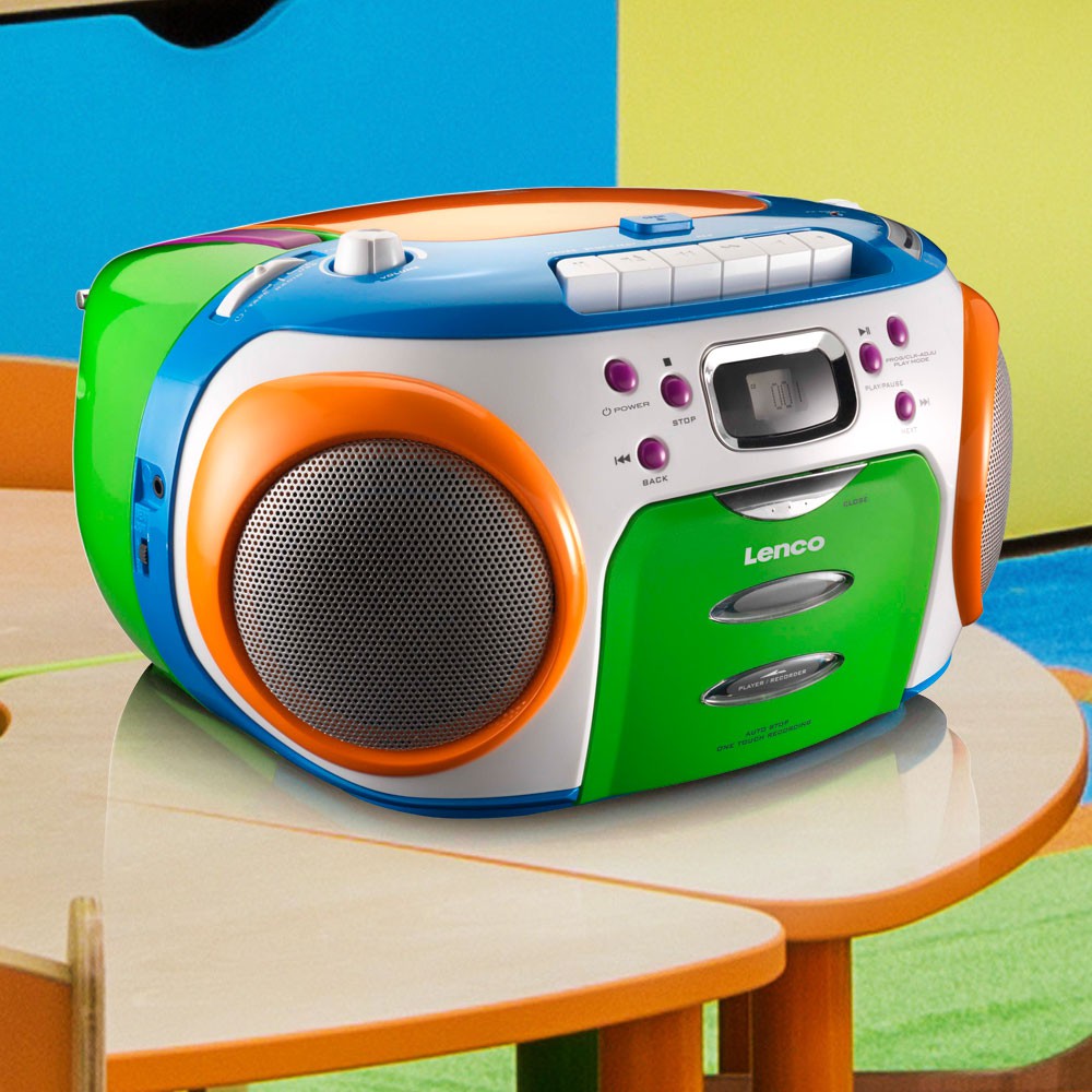 Kinder Boombox Stereo Toplader CD Radio MP3 Kassetten Player tragbar