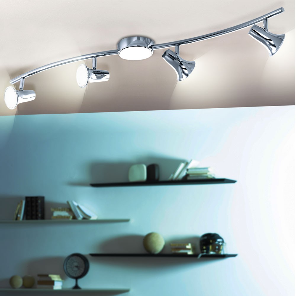 LED Techo Viga Bombilla Barra 4 Móvil Reflector Salón Dormir Ess