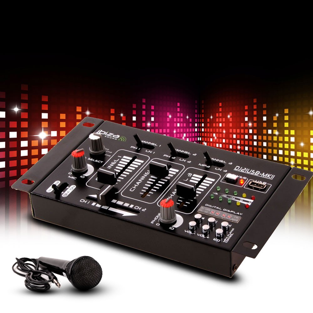 DJ PA Stereo Mischpult im Set inklusive Mikrofon – Bild 2
