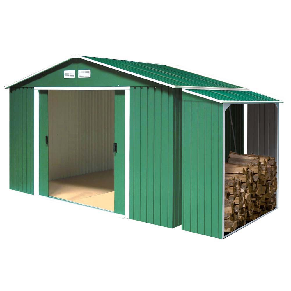Metall Garten Haus Hof Werkzeug Geräte Schuppen Schiebetür grün Höhe