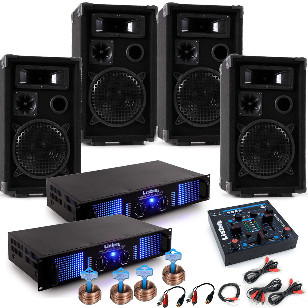 Karneval PA Anlage mit USB Mixer und vier Boxen DJ-Alaaf – Bild 1