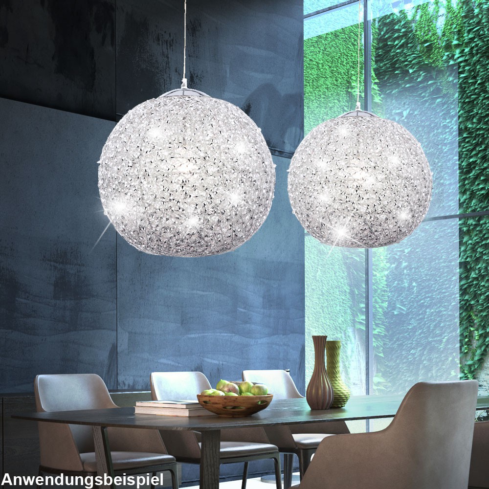 Decken Led Lampen LED Decken Hänge-Leuchte Wohnzimmer Durchmesser 35 cm Kugel Pendel