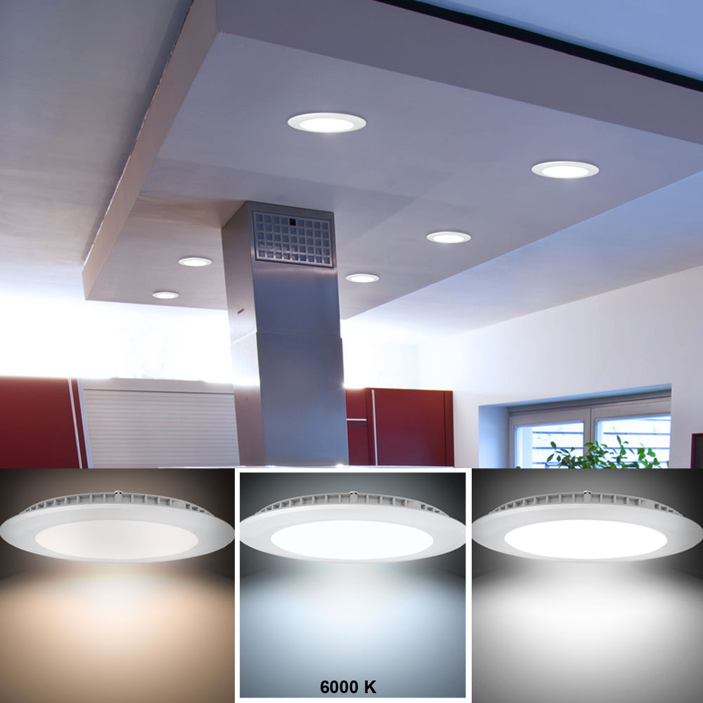 LED Luz Del Dia Empotrable Reflector Redondo Oficina Techo Alu