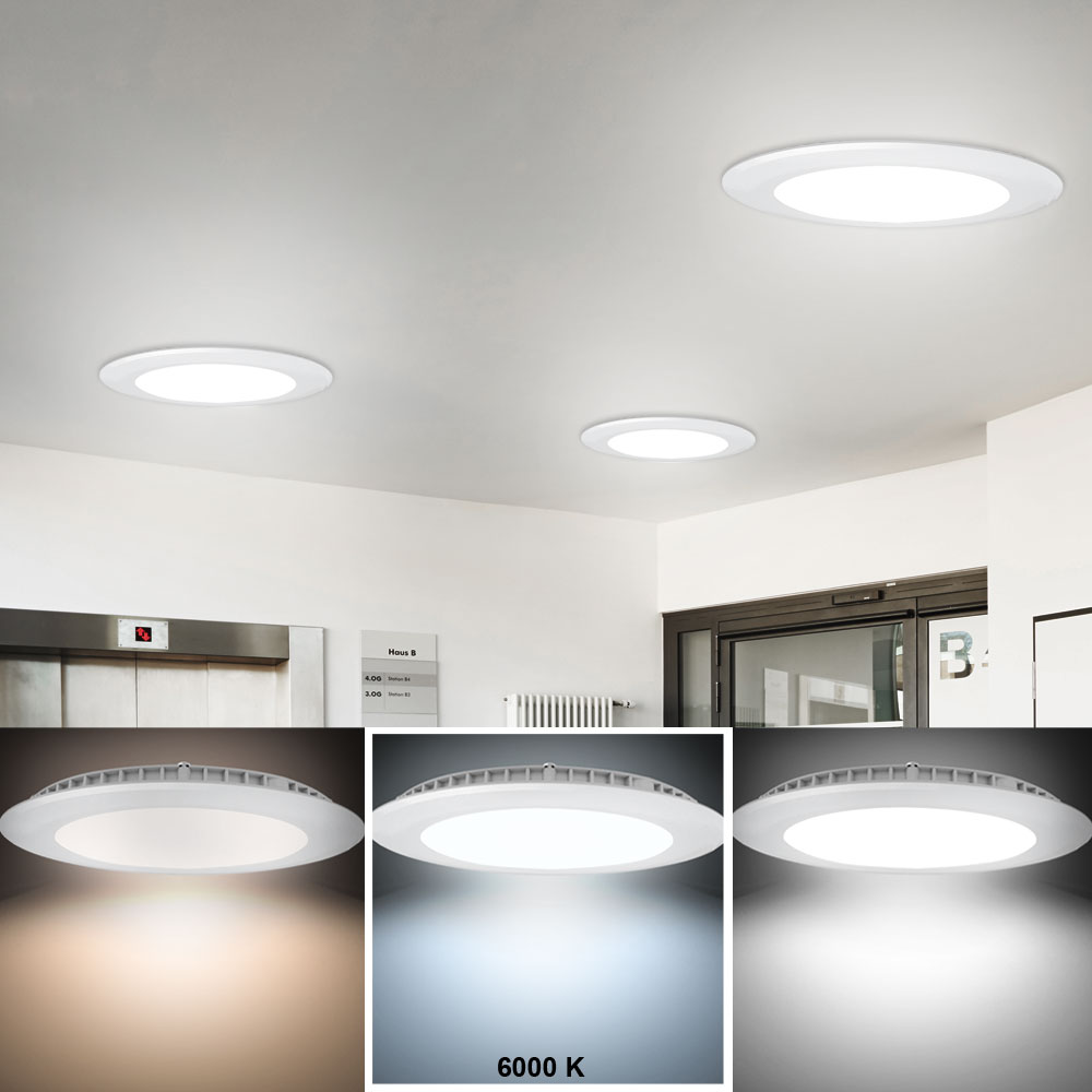 2x LED Einbau Leuchten Decken Panel Strahler Wohnraum Alu Lampen Big