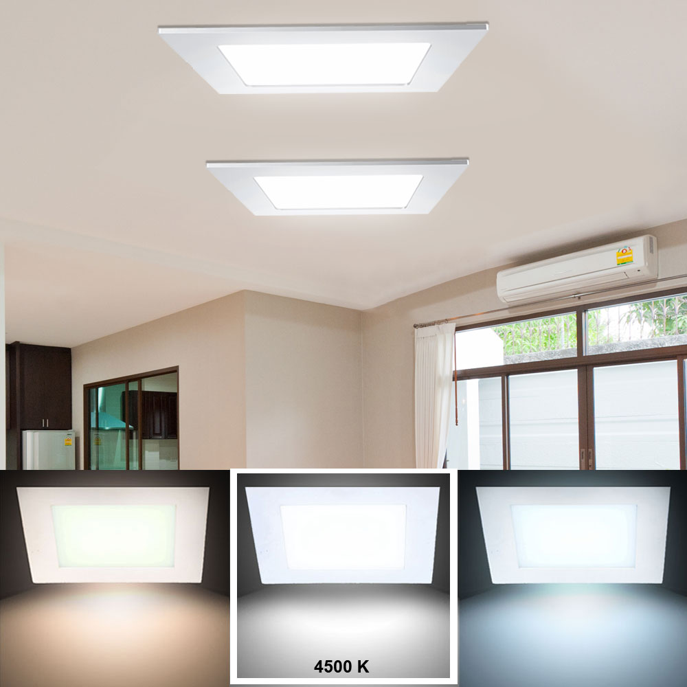 2er Set LED Decken Einbau Leuchten ALU Raster quadratisch Büro Lampen