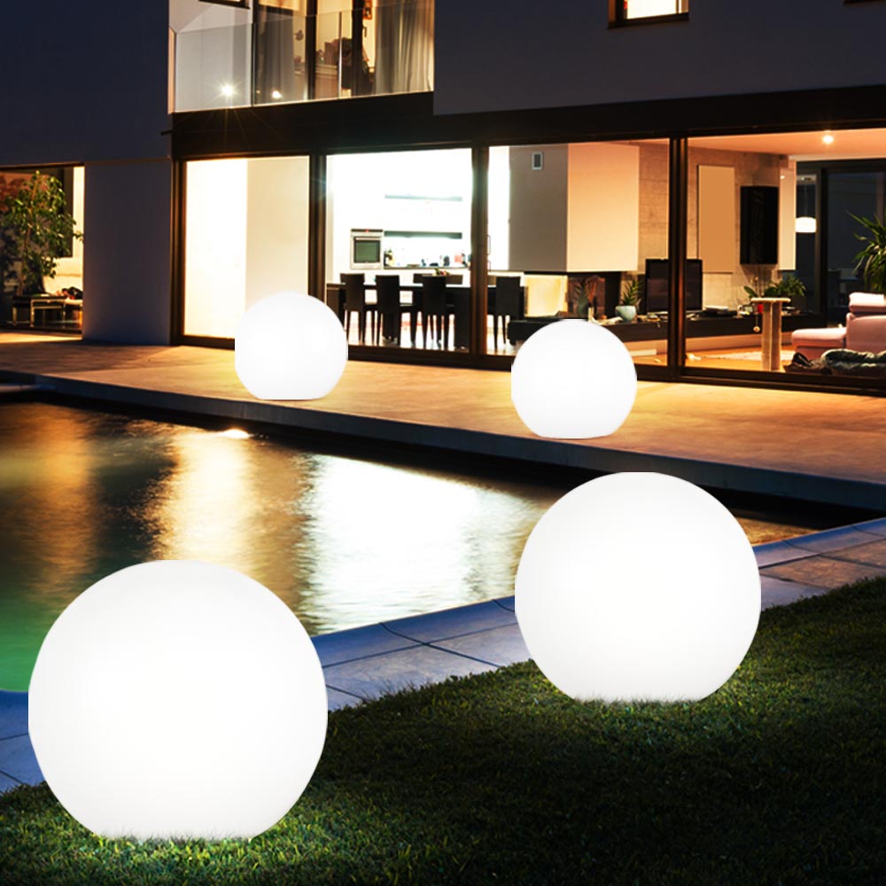 LED Solar Außen Kugelleuchten mit 20 cm Durchmesser Unsichtbar Lampen