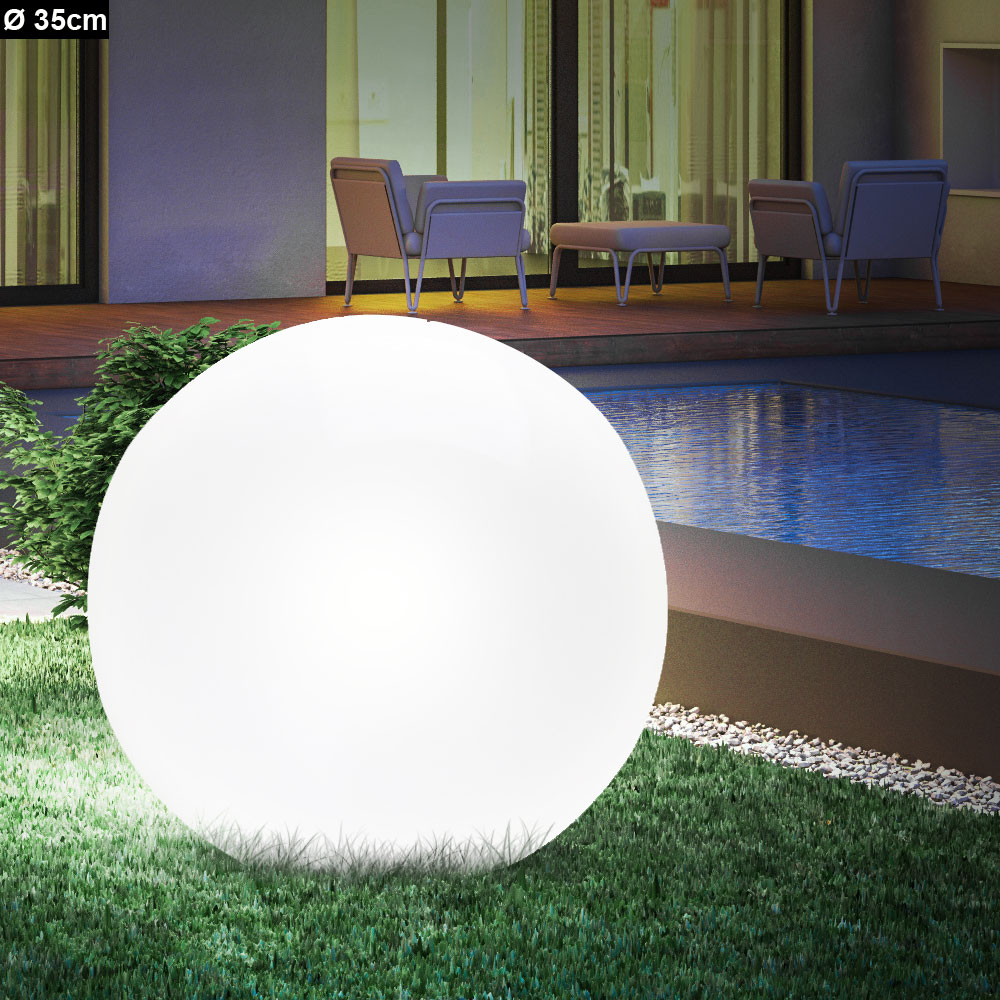 LED Kugel Leuchte Design Lampe Hof Weg Garten Beleuchtung weiß IP44