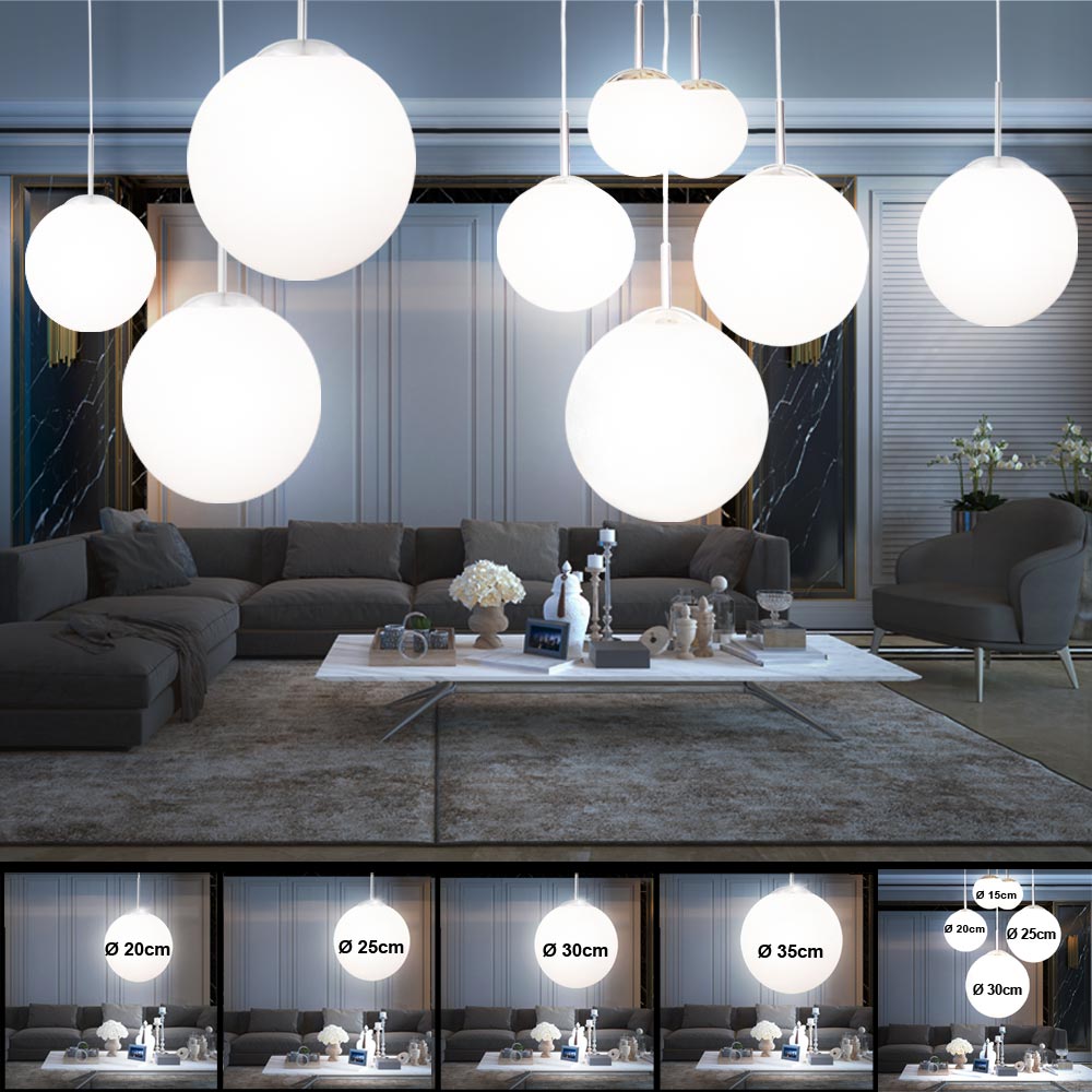 Pendel Lampen Kugel Decken Hänge Strahler Wohn Zimmer Glas Beleuchtung