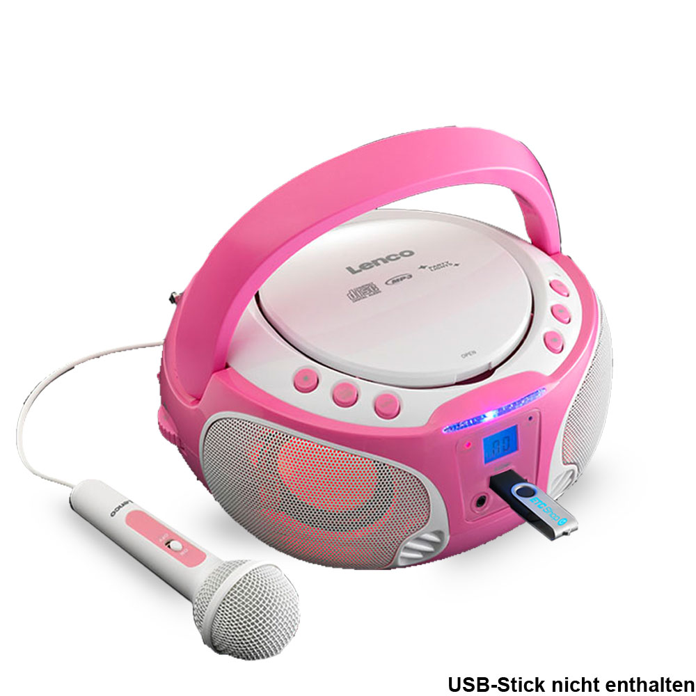 Radio MP3 CD Player Mikrofon Kinder Zimmer rosa Mädchen