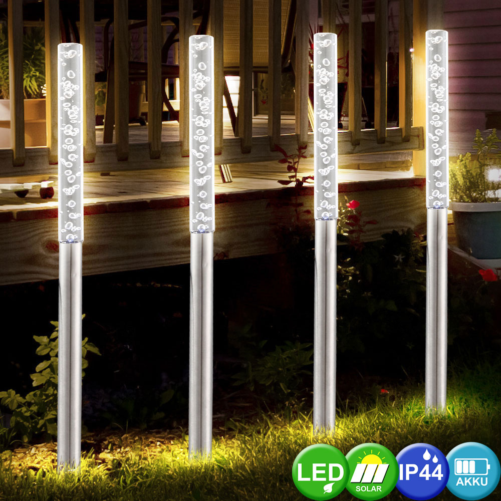 8x LED Solar Erdspieß Strahler Garten Veranda Steck Außen Leuchten
