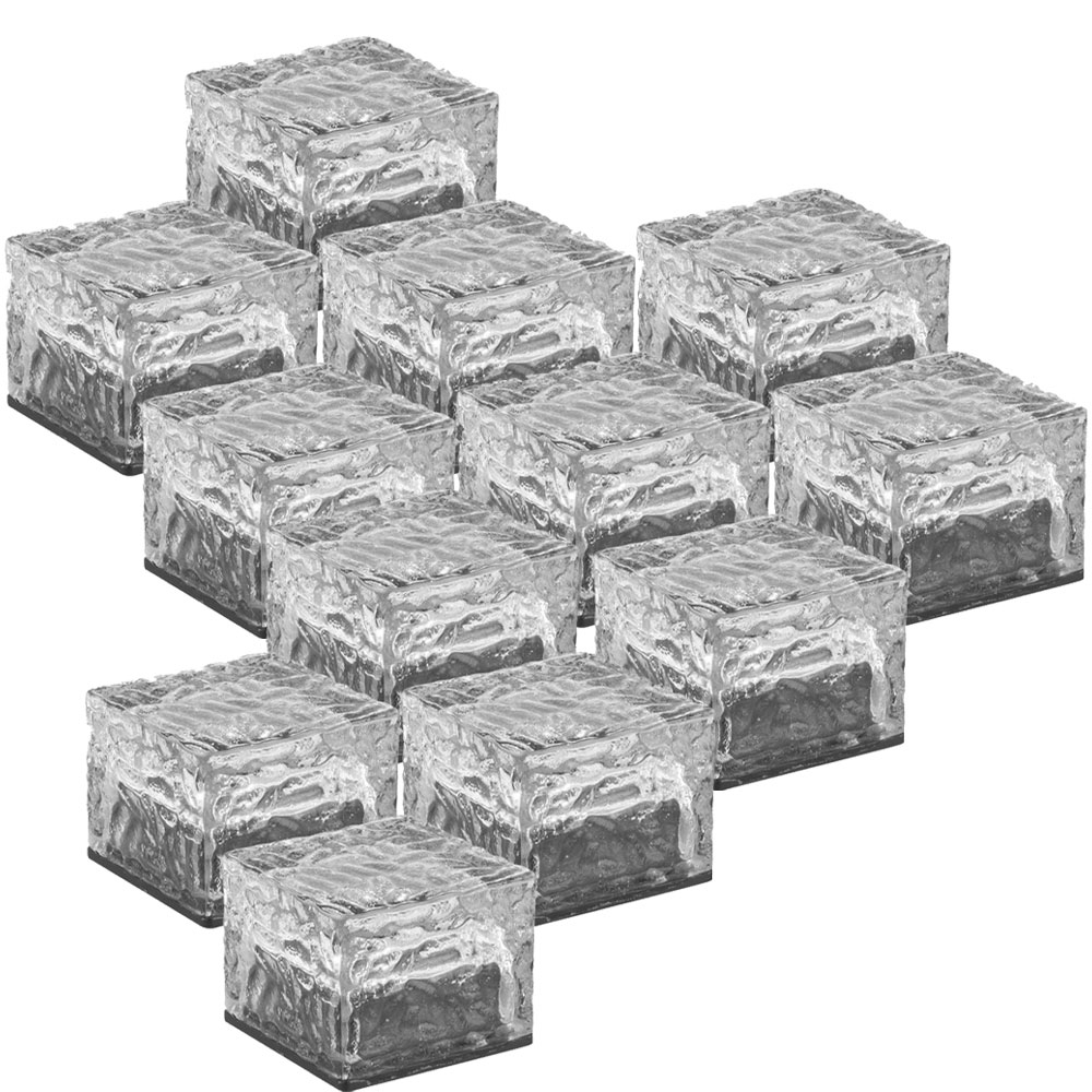 Eaxus® 2er Set LED Solar Leuchte "Solar Cube" - Eiswürfel Als Wohnzimmer-Deko & Gartendeko