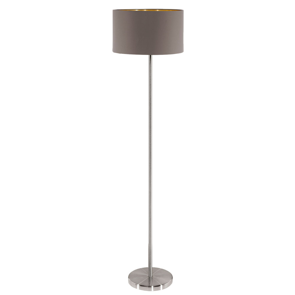 Stehleuchte mit Textil Schirm in Cappuccino Gold MASERLO Lampen ... Stehleuchte mit Textil Schirm in Cappuccino Gold MASERLO Lampen ...