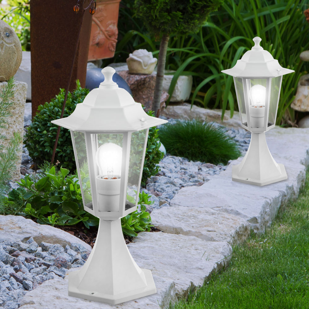 RGB LED Glas Steh Laterne Balkon ALU Leuchte Farbwechsel Außen Strahler