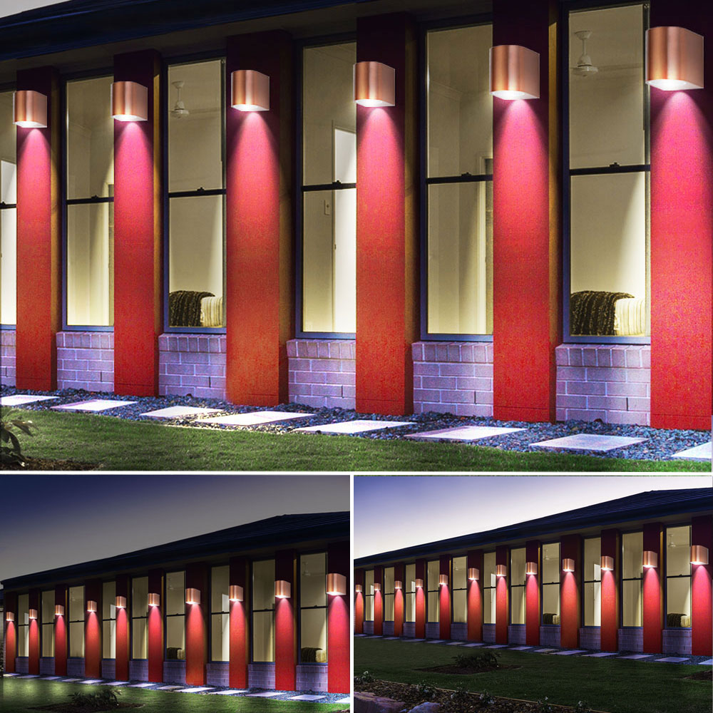 Exterior Lámparas Casa Pared Fachadas Down Foco Luces Aluminio Focos
