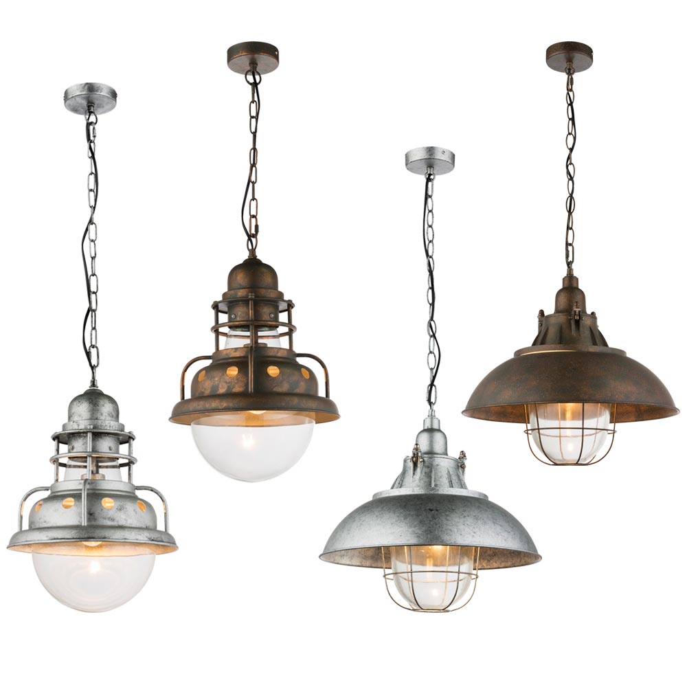 Vintage Hänge Leuchten Decken Flur Lampen Pendel Strahler Glas Käfig