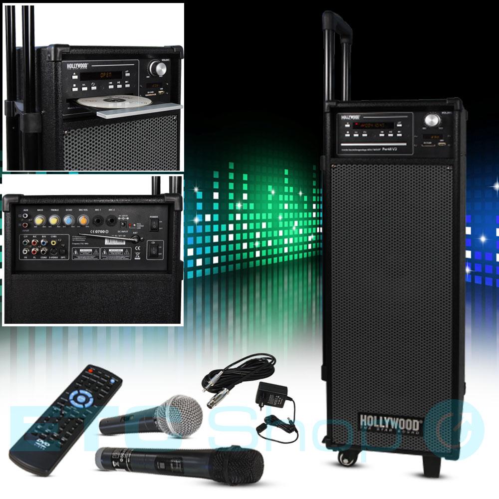 400W Mobile Musikanlage mit Fernbedienung und CD/USB/SD/BT – Bild 2