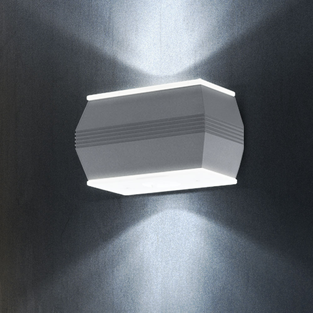 [Pack] Applique murale d'extérieur design lampe lumière acier aluminium verre zinc argent noir