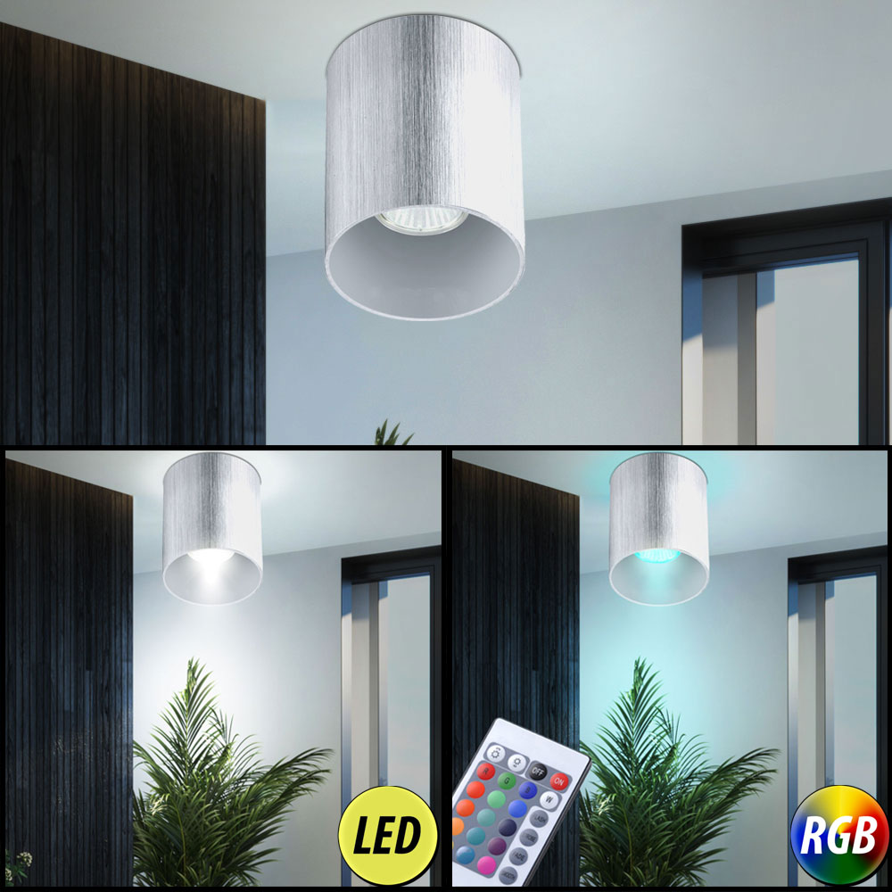 LED Decken Aufbau Strahler Lampe ALU Leuchte DIMMER rund eckig RGB