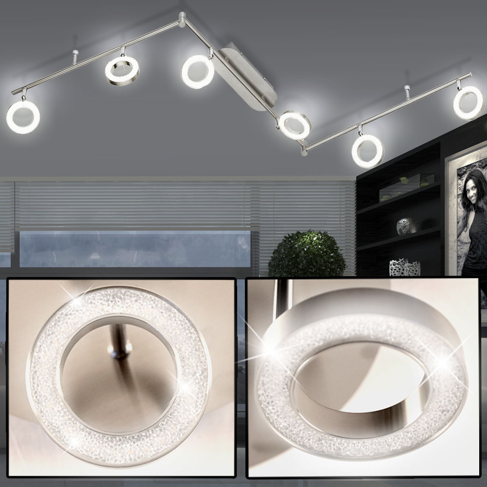 Design LED Deckenleuchte Schlafzimmer Licht-Schiene Spot Ringe