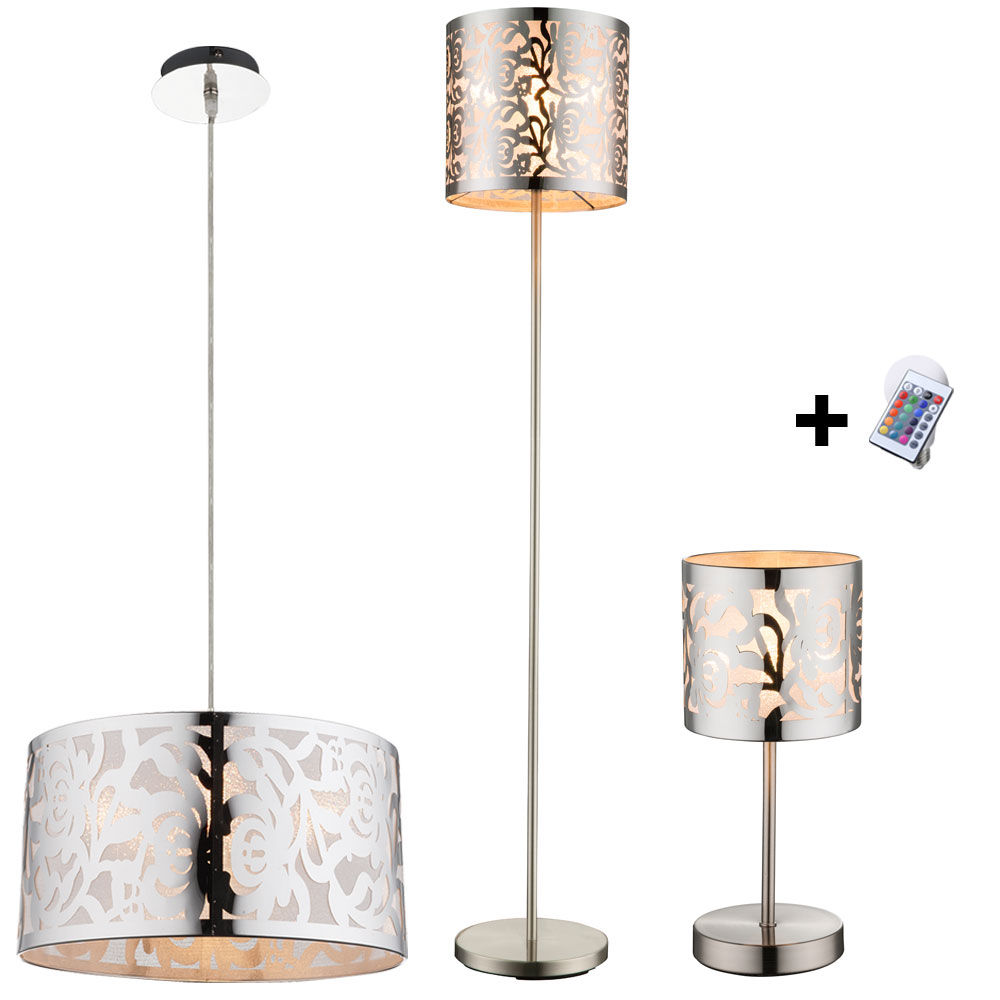 LED Tisch Steh Lampe Wohn Zimmer RGB Fernbedienung Decken Hänge Big