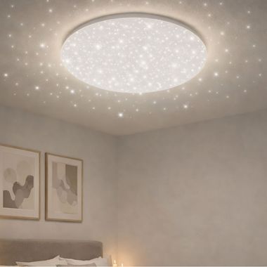 Plafonnier LED, blanc neutre, effet ciel étoilé, D 29 cm