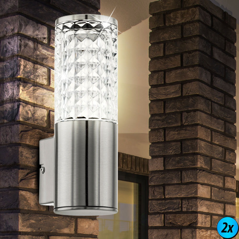 Lutec Tube Square 3.7 W Exterior DEL Up and Down Wall Light dans Stainless Steel