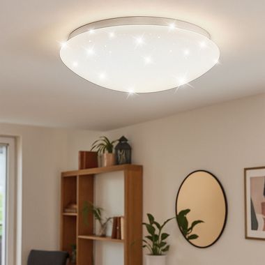 LED Deckenleuchte, warmweiß, Sternenhimmel Effekt, D 33 cm