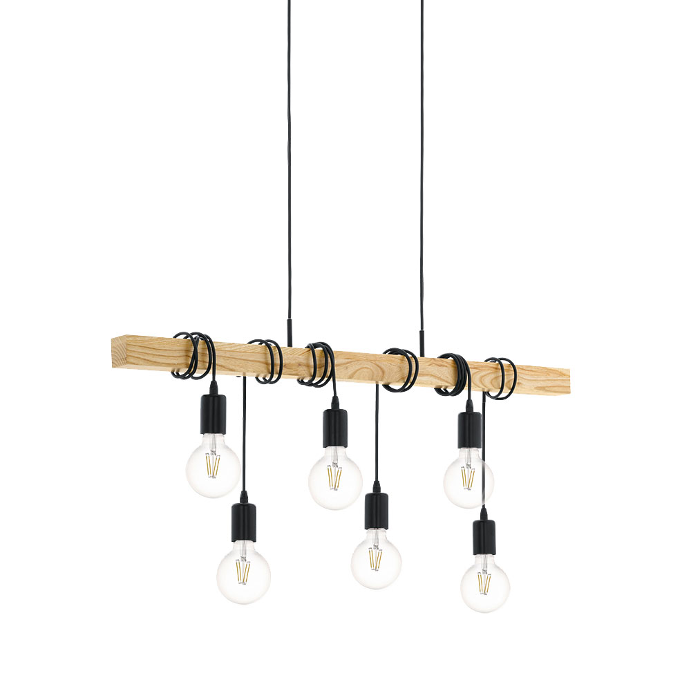 Design Pendel-Lampe Küchentisch Beleuchtung Holzbalken Büro Decken