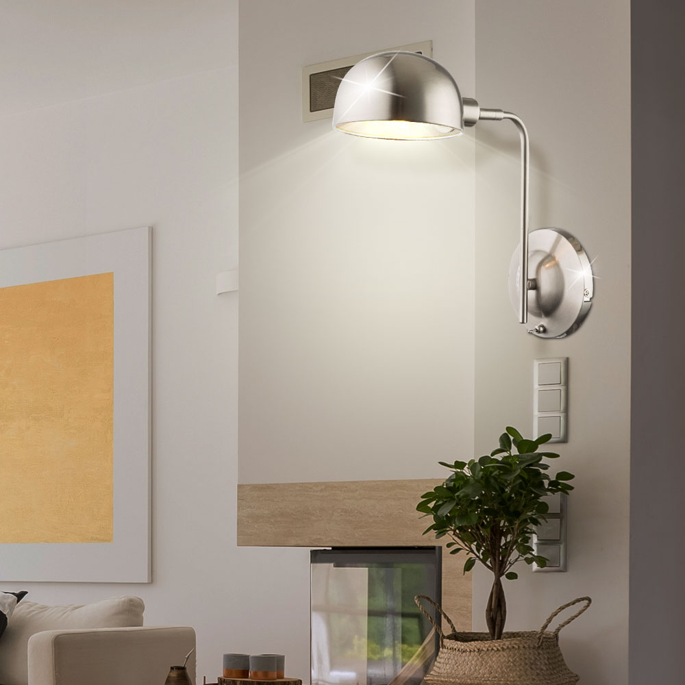 Flur Dielen Strahler grau Wand Lampe Retro Wohn Schlaf Zimmer Leuchten Schalter