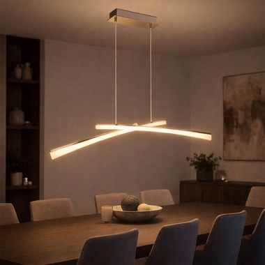 LED hanglamp, mat nikkel, beweegbaar, H 150 cm