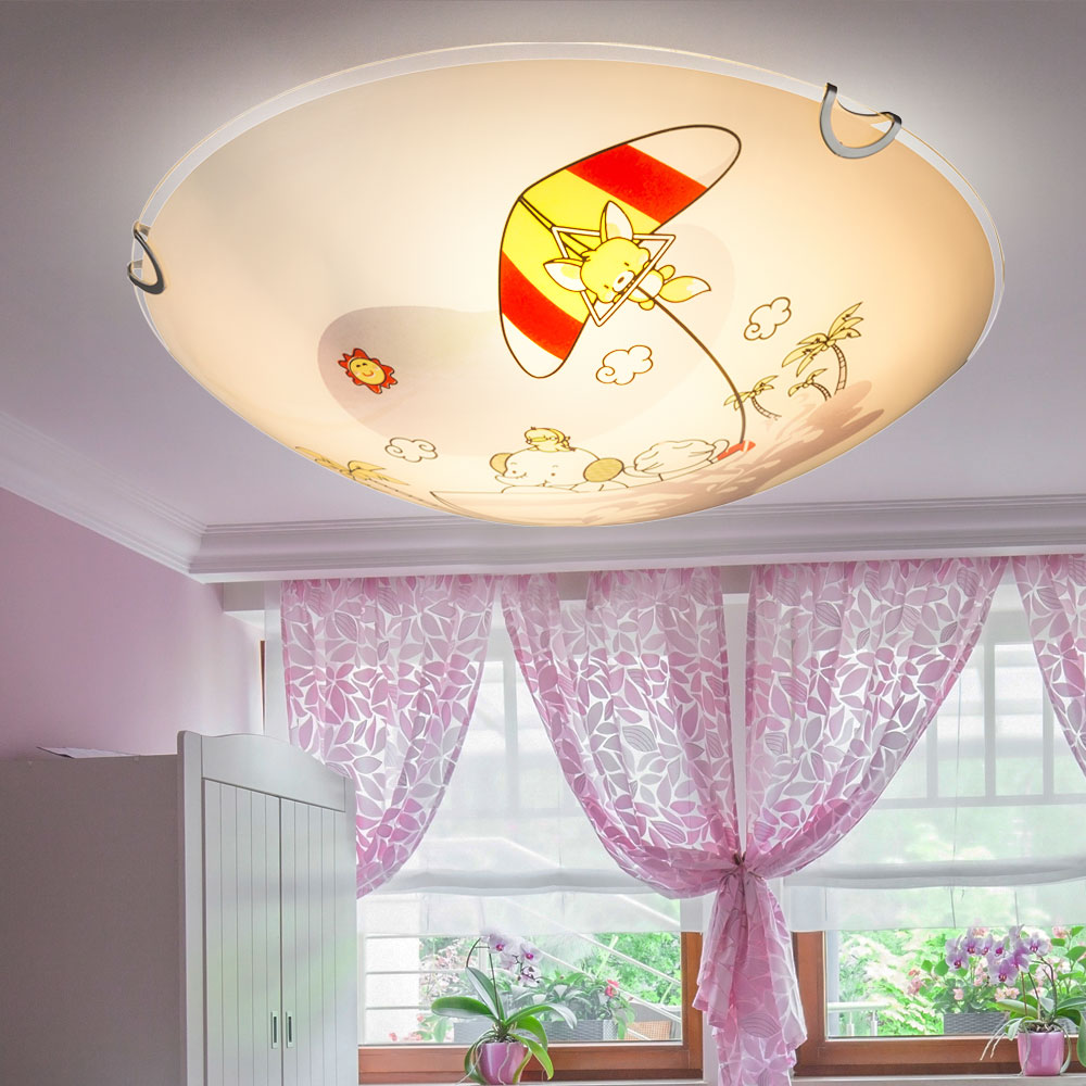 Rgb Led Children Ceiling Lamp With Colorful Animal Motifs Kiddy