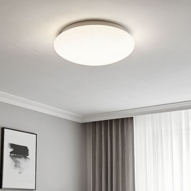 Plafonnier LED, rond blanc, effet étoile, D 21,5 cm