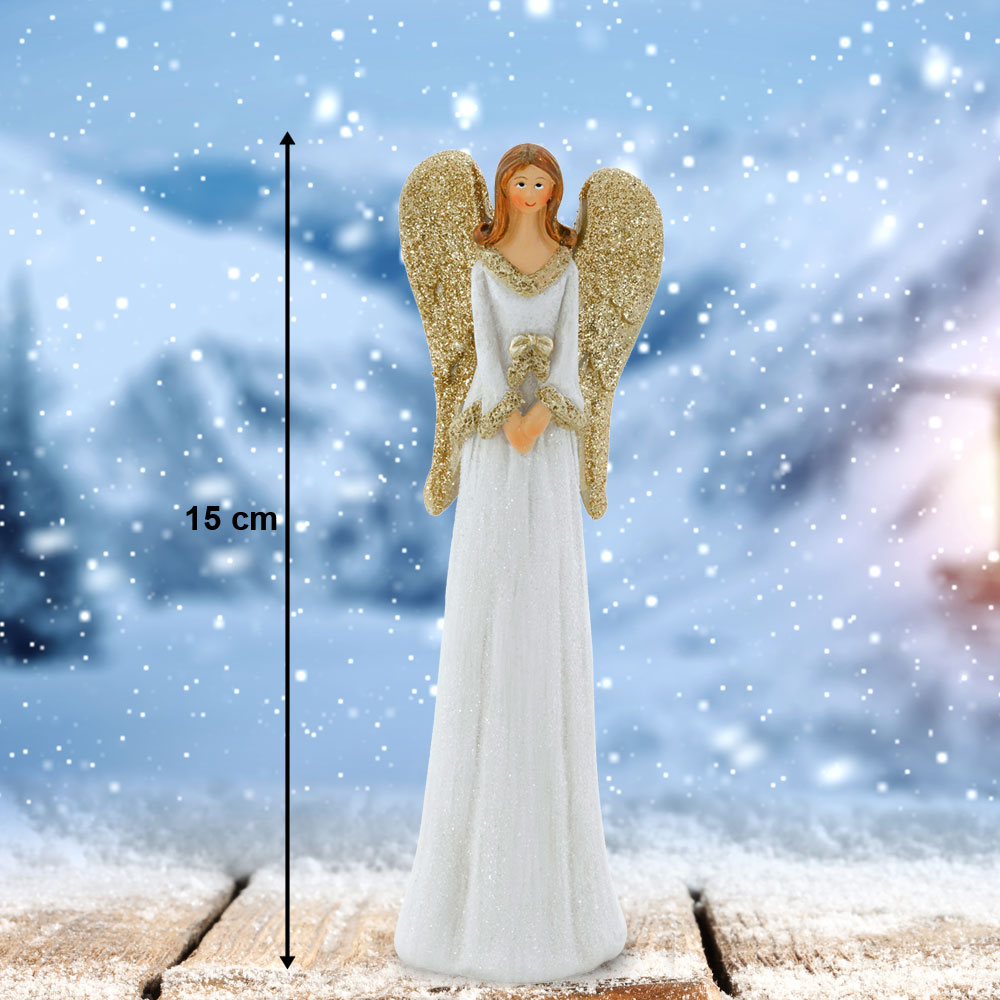 XMAS Glitzer Engel Weihnachten Deko Figuren Winter Tisch Schmuck gold