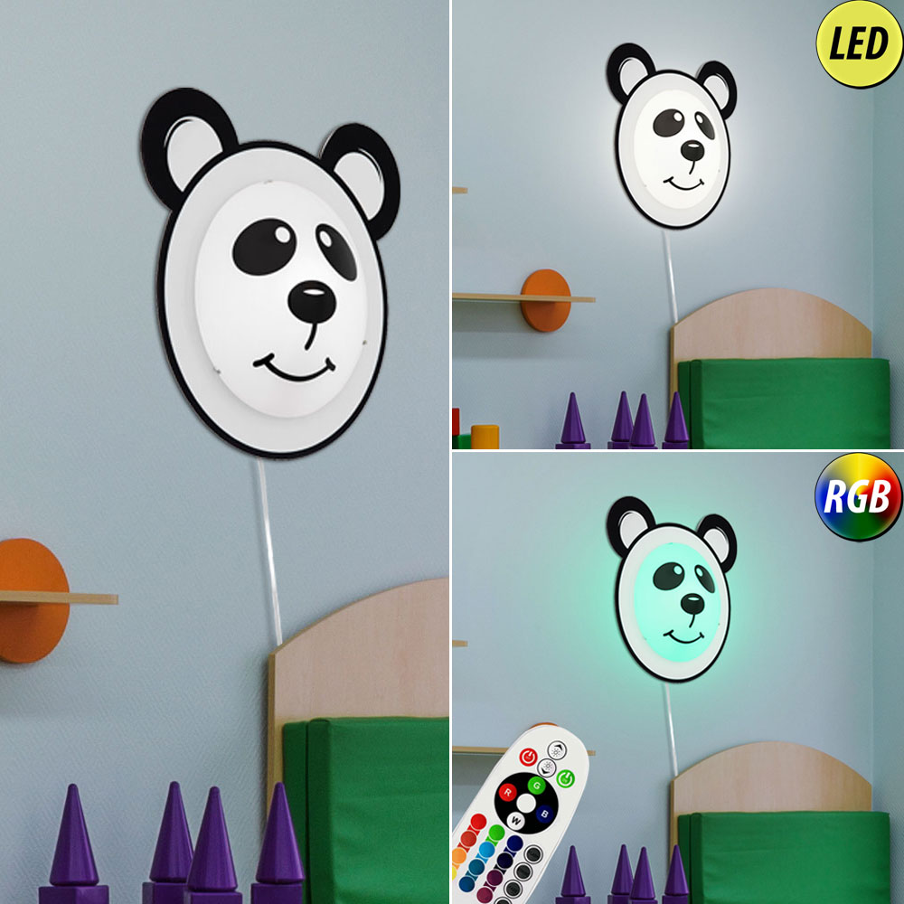 M bel Einrichtung RGB LED Wand Lampe Glas Kinder Zimmer Fernbedienung