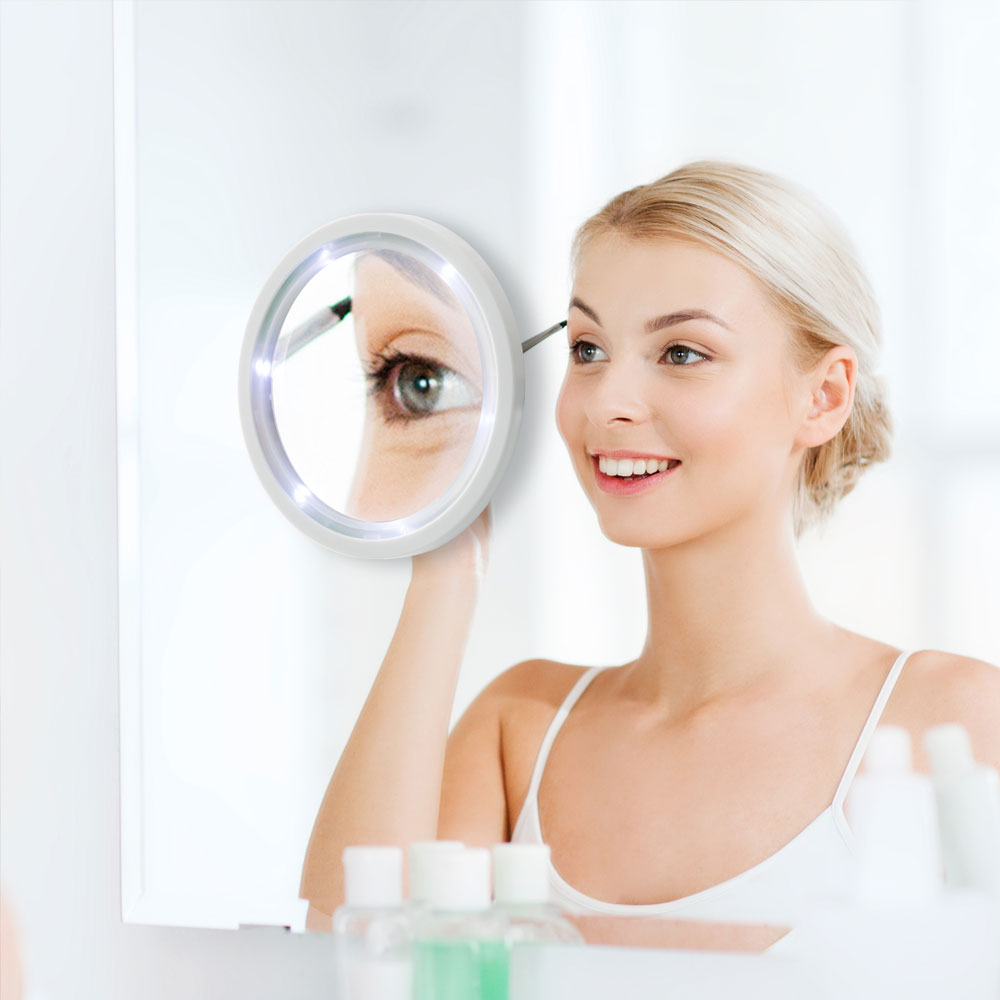 Schmink Spiegel mit LED Rand für das Badezimmer Lampen & Möbel