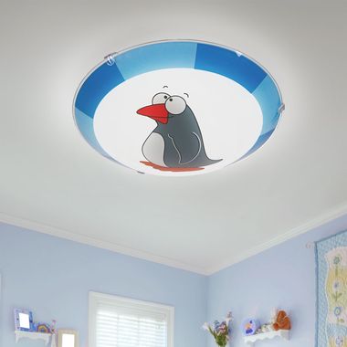 Applique plafonnier pour enfants avec un motif de pingouin