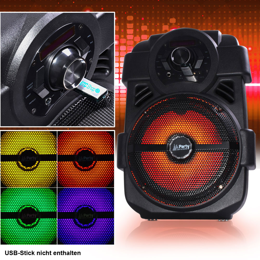 250W Mobile LED Musikanlage mit USB und Bluetooth-Funktion – Bild 2