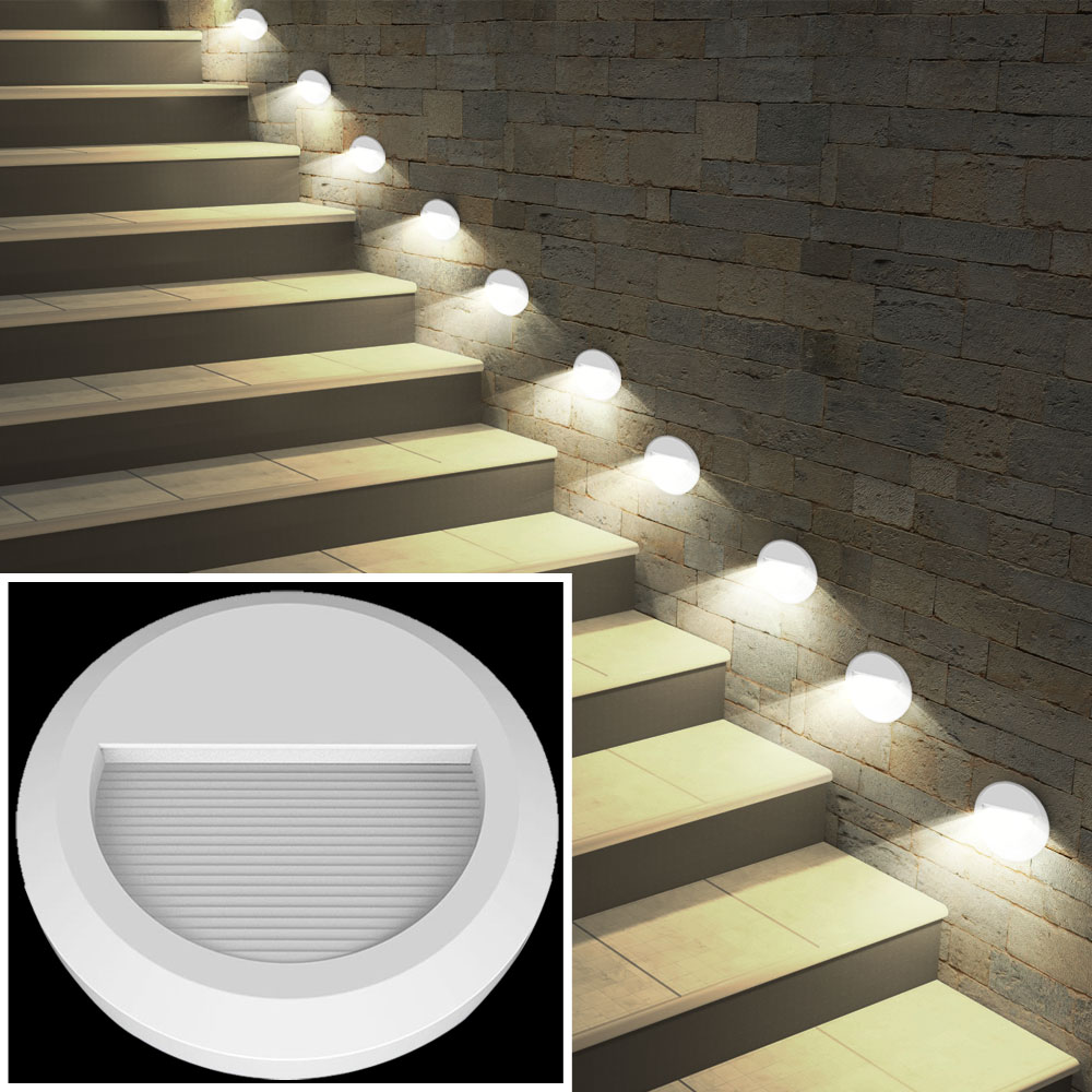 8er Set LED Wand Strahler Garten Außen Beleuchtung Haus Tür Stufen Spot