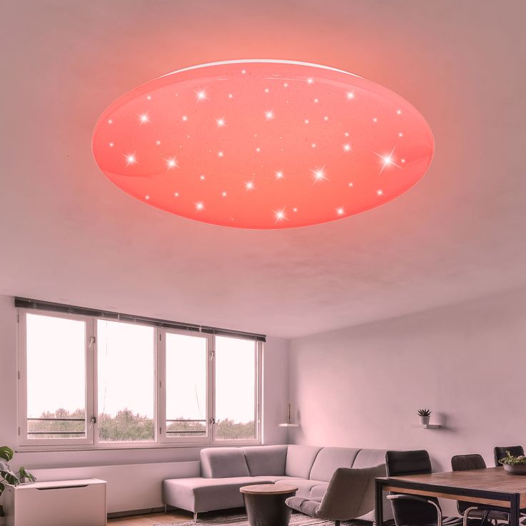 RVB LED gradateur de plafonnier télécommande ciel étoilé lampe scintillante, ETC Shop: lampes, mobilier, technologie. Tout d'une source.