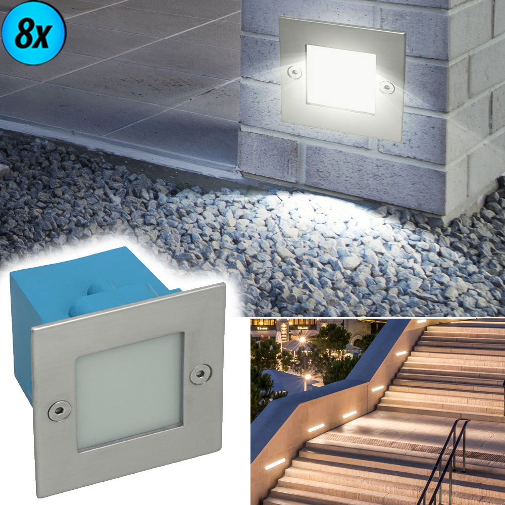 Design LED Edelstahl Treppen Stufen Beleuchtungen Außen Wand Aufgangs