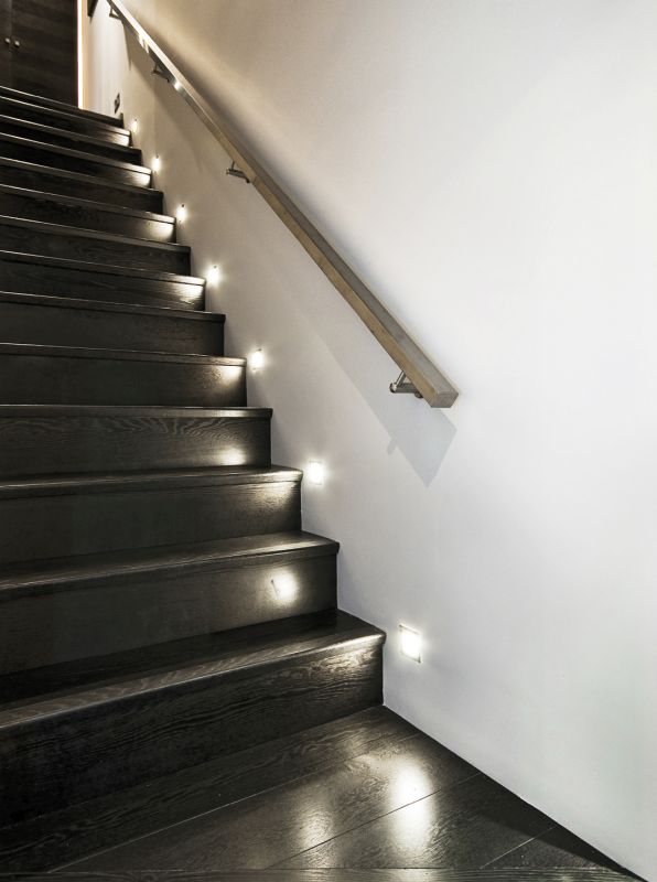 2er Set LED Wand Lampen Treppen Beleuchtung Ess Zimmer Decken Einbau  Strahler Leuchten Stahl gebürstet