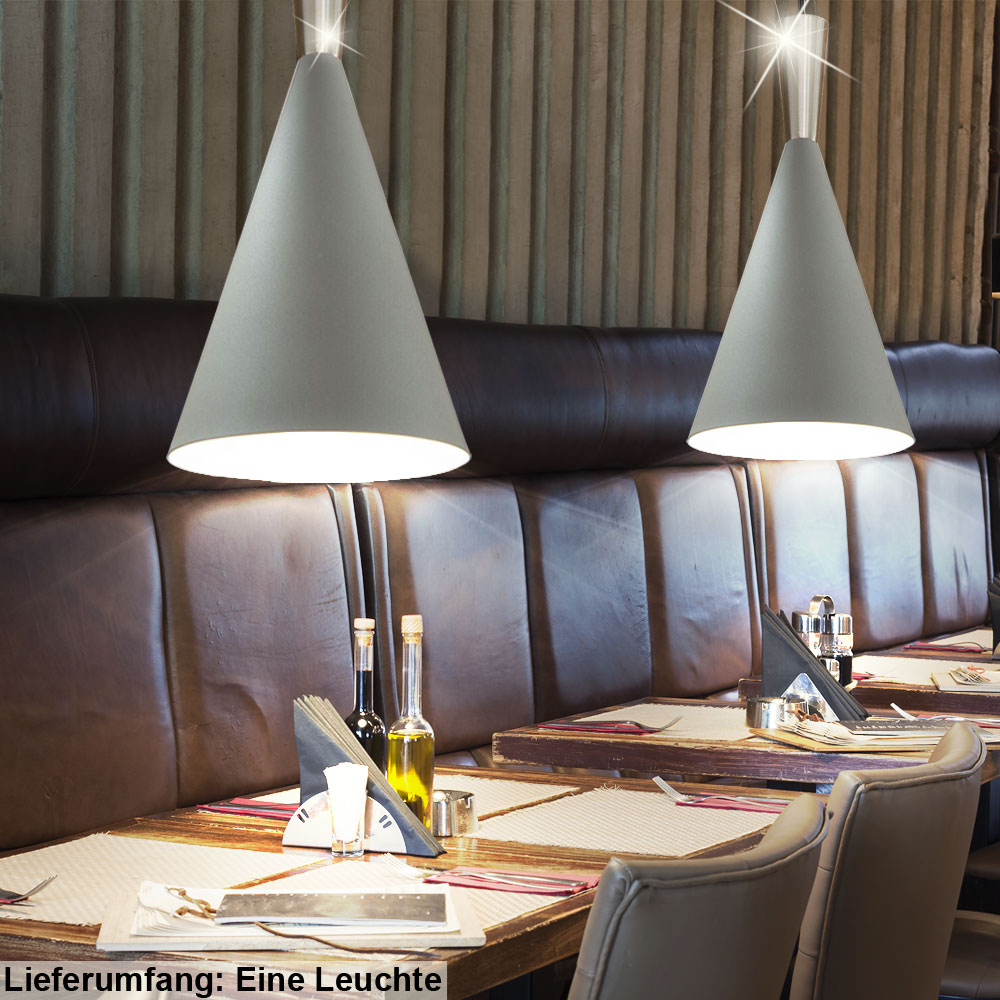 Design Hänge Lampe grau Ess Zimmer Pendel Beleuchtung Decken Strahler