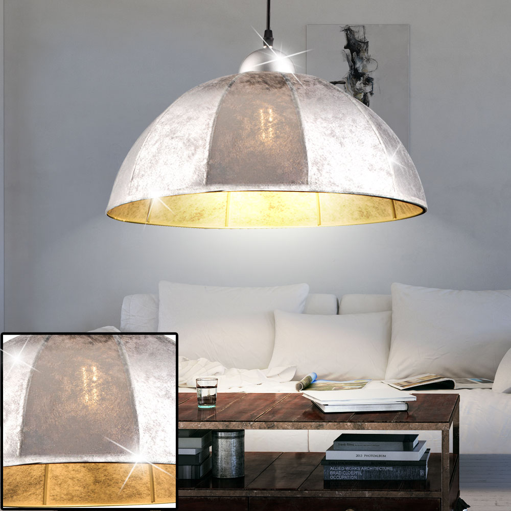 stoff hangelampe in silber durchmesser 42 cm preziosa meinelampe