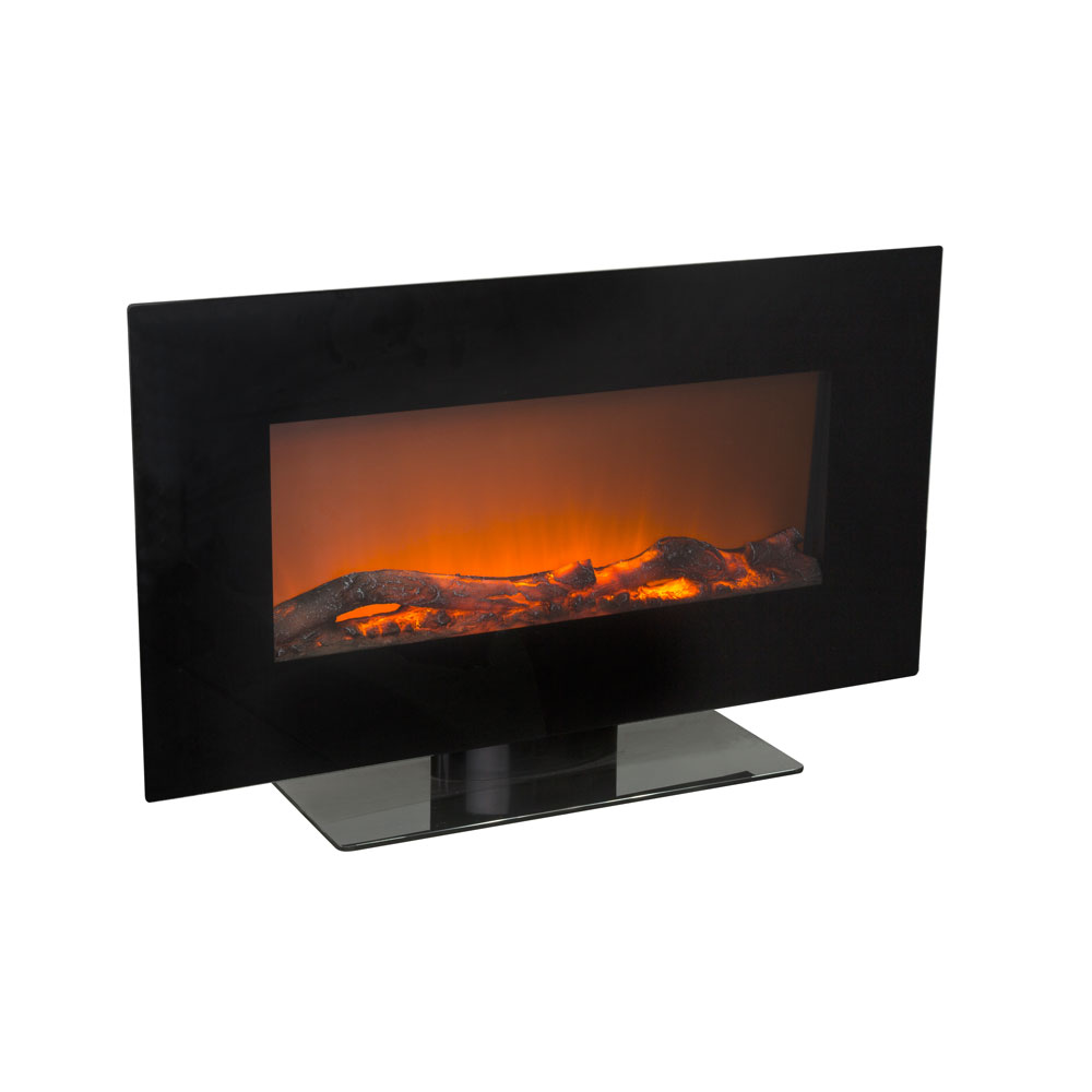 Stand Wand Elektro Heizgerät Kamin Deko-LED Flammen-Effekt Timer