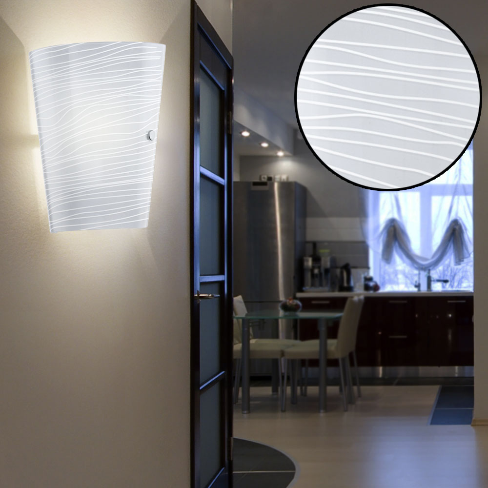 2er Set LED Glas Wand Leuchten Bade Zimmer Spiegel Beleuchtung Flur
