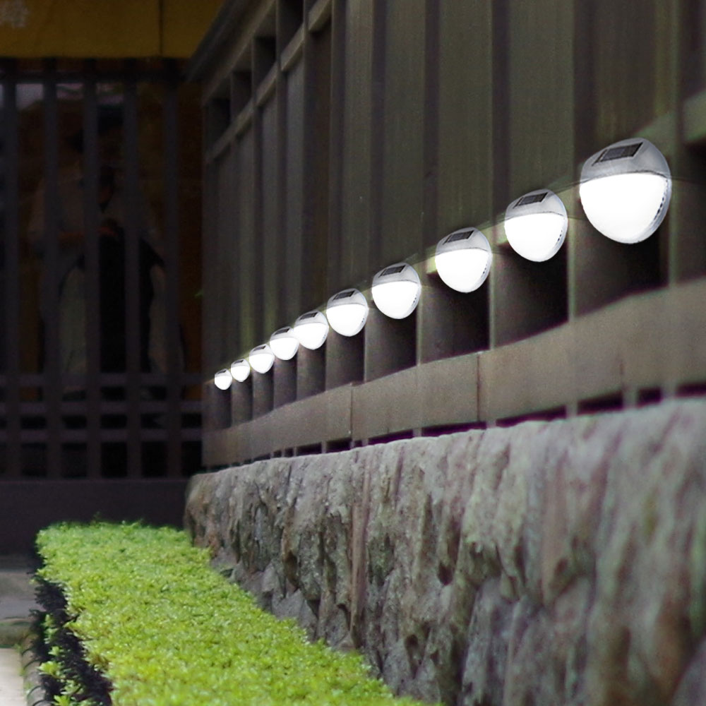 6 x LED Solar Garten Lampe Wandlampe Leuchte Lampe Solarleuchte Solarlampe Zaun 