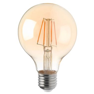 LED 4 Watt filament bulb E27, 280 lumen, warm white, DxH 8x12.2 cm